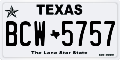 TX license plate BCW5757