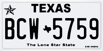 TX license plate BCW5759