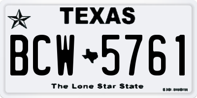 TX license plate BCW5761