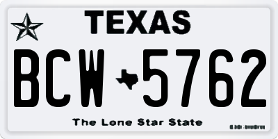TX license plate BCW5762