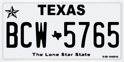 TX license plate BCW5765