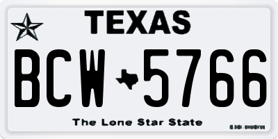 TX license plate BCW5766