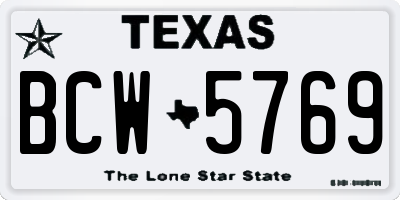 TX license plate BCW5769