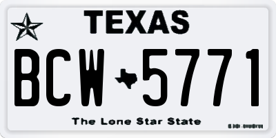 TX license plate BCW5771