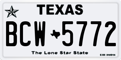 TX license plate BCW5772