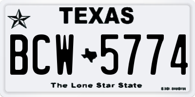 TX license plate BCW5774