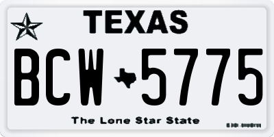 TX license plate BCW5775
