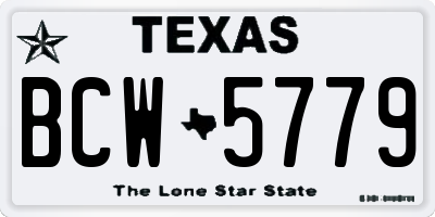 TX license plate BCW5779