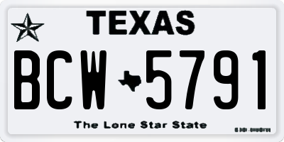 TX license plate BCW5791