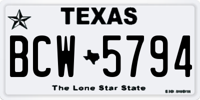 TX license plate BCW5794