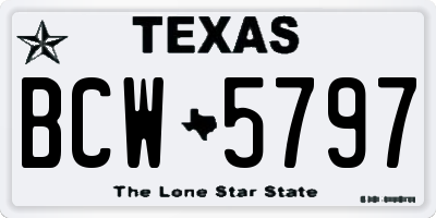 TX license plate BCW5797