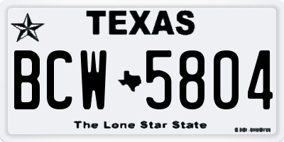 TX license plate BCW5804