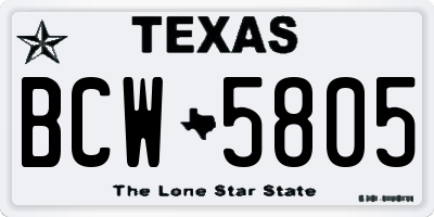 TX license plate BCW5805