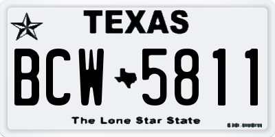 TX license plate BCW5811