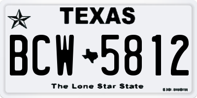 TX license plate BCW5812