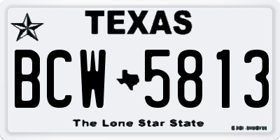 TX license plate BCW5813