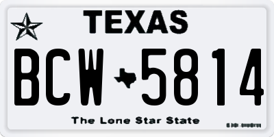 TX license plate BCW5814