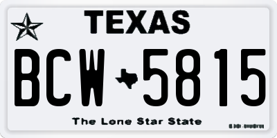 TX license plate BCW5815