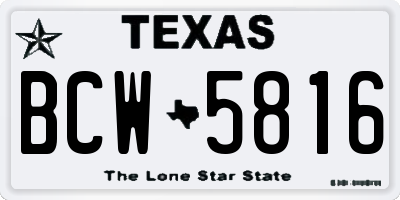 TX license plate BCW5816