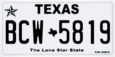 TX license plate BCW5819