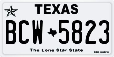 TX license plate BCW5823