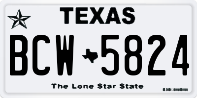 TX license plate BCW5824