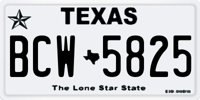 TX license plate BCW5825