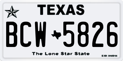 TX license plate BCW5826