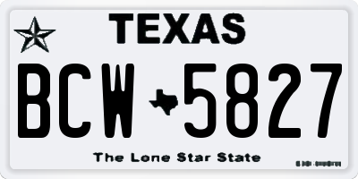 TX license plate BCW5827