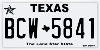 TX license plate BCW5841