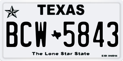 TX license plate BCW5843