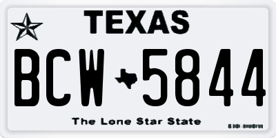 TX license plate BCW5844