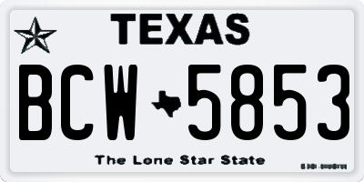 TX license plate BCW5853