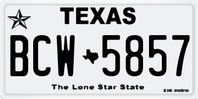 TX license plate BCW5857