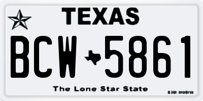 TX license plate BCW5861