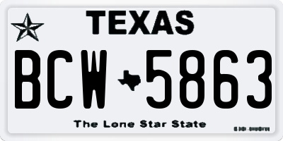 TX license plate BCW5863