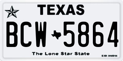TX license plate BCW5864