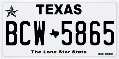 TX license plate BCW5865