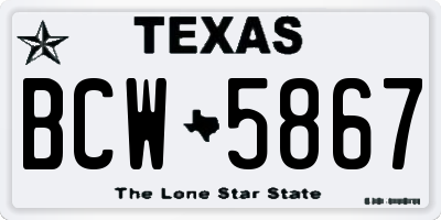 TX license plate BCW5867