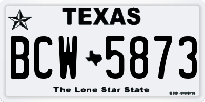 TX license plate BCW5873
