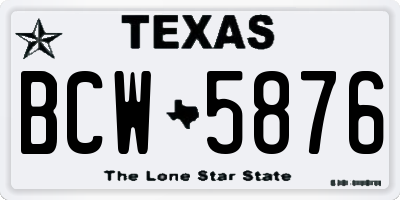 TX license plate BCW5876