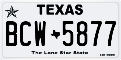 TX license plate BCW5877