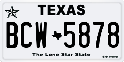 TX license plate BCW5878