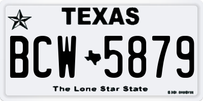 TX license plate BCW5879