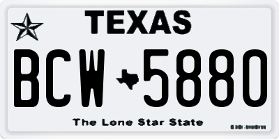TX license plate BCW5880