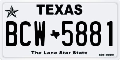TX license plate BCW5881