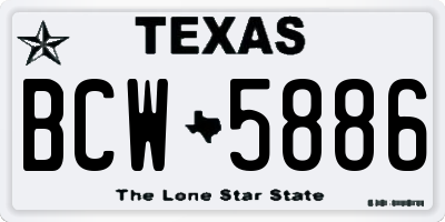 TX license plate BCW5886