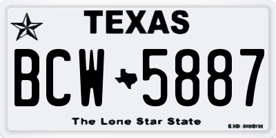 TX license plate BCW5887