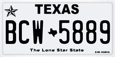 TX license plate BCW5889