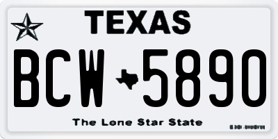 TX license plate BCW5890